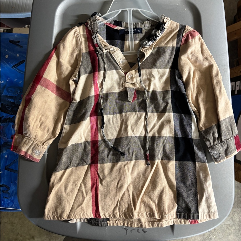 Burberry Beige and Black Checkered Garment